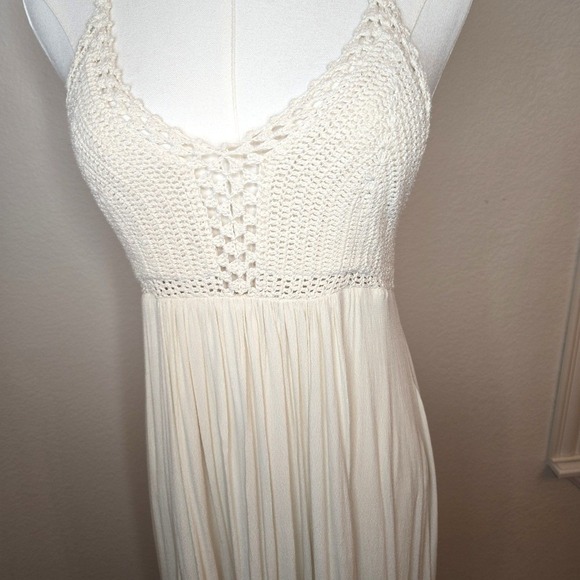 Lulus Dresses & Skirts - Lulus Ivory Crochet Lace‎ Maxi Dress Cottagecore Fairy Boho Wedding Guest S